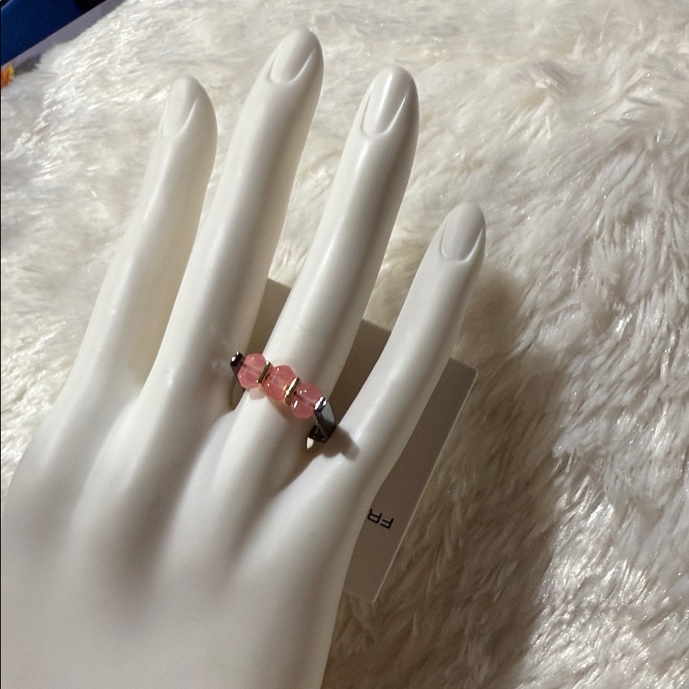 French Connection Pink and Silver Ring